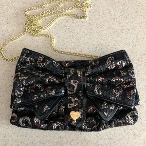 Black Sequin Betsey Johnson Purse